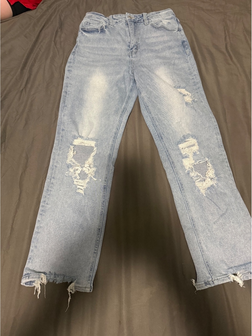 Verve Los Angeles V3200 Distressed Light Wash Raw Hem Jeans Size 28